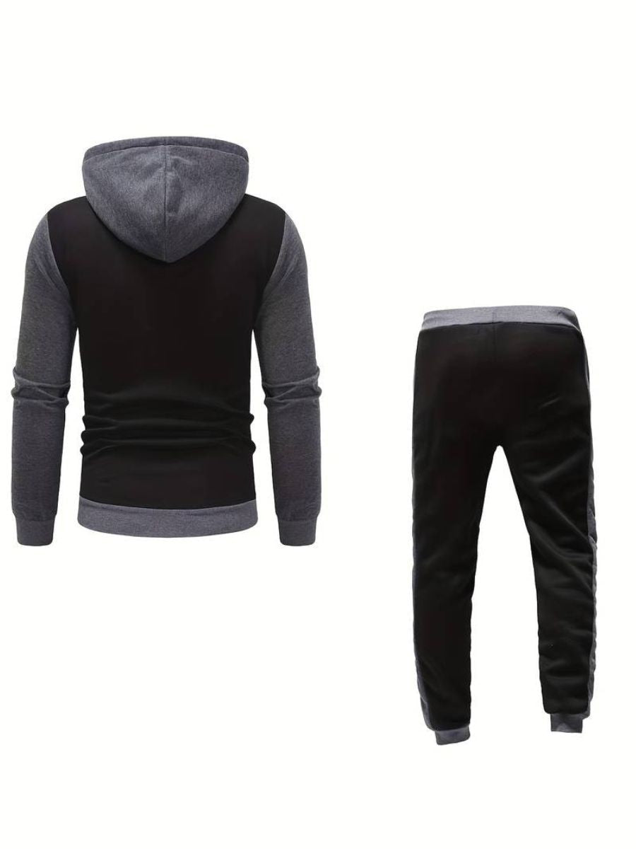 Colorblock Zip Hoodie Set | Performance Streetwear | Slim Fit Power Look