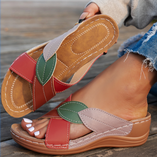LeafPatch Sandal | Kleurrijke Patchwork | Comfort & Karakter