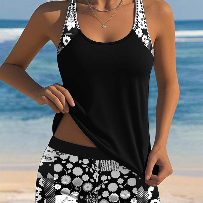 Breeze Beach Set | Tweedelige Strandlook | Bloemenprint & Racerback