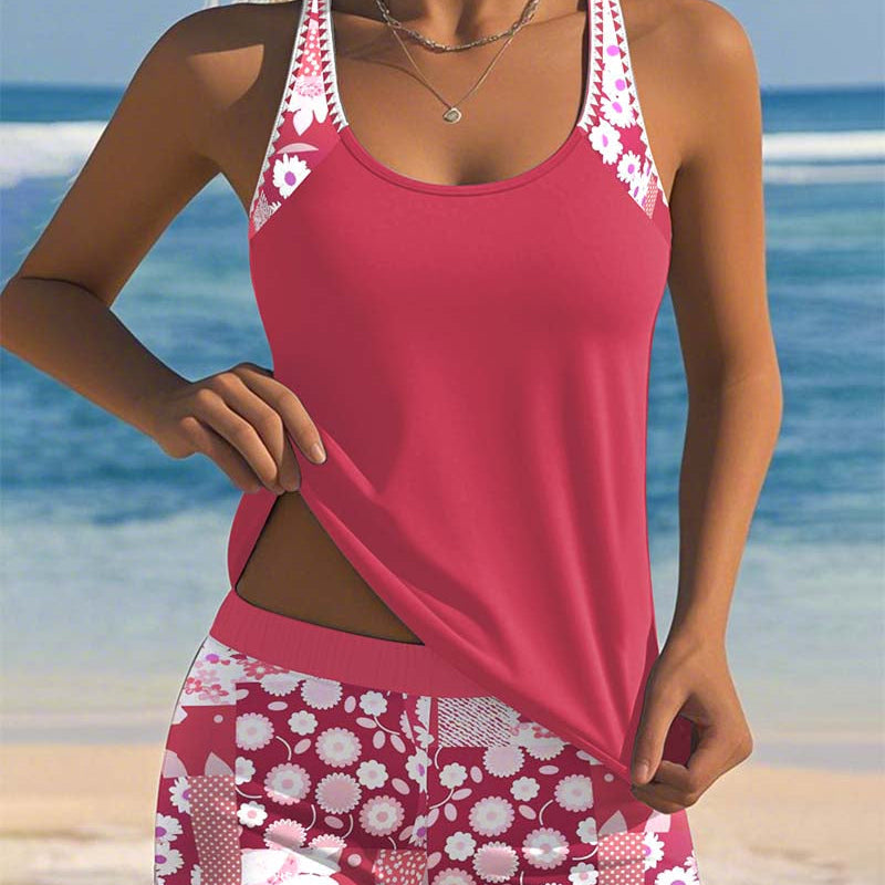 Breeze Beach Set | Tweedelige Strandlook | Bloemenprint & Racerback