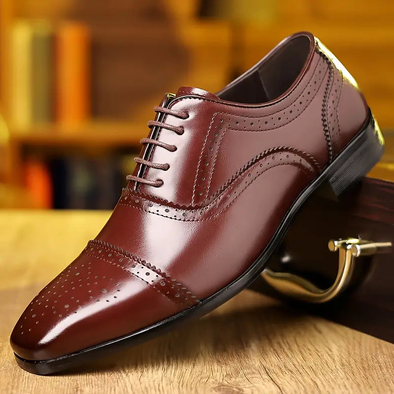 Prestige Oxford | Klassieke Brogue | Leren Luxe met Contrast