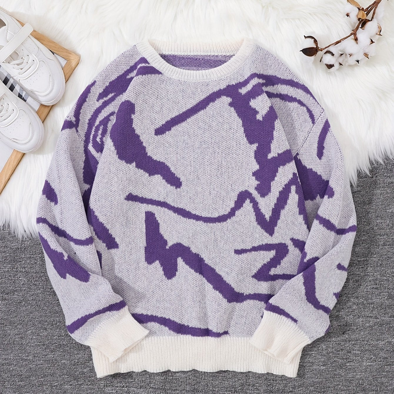 Heren Trui met Grafische Print | Oversized Knit | Streetwear Essential