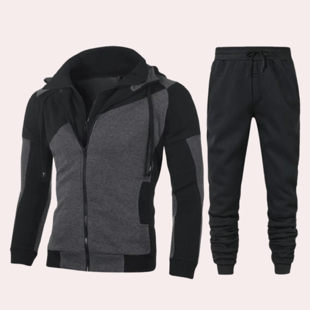 Heren Trainingspak met Capuchon | Colourblock Set | Slim Fit Sport & Streetwear