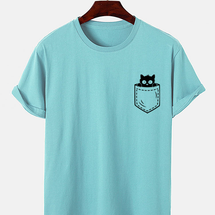 Pocket Cat T-Shirt | Speels Design | Comfortabele Pasvorm
