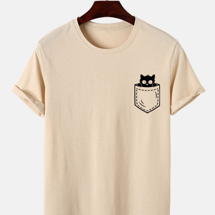 Pocket Cat T-Shirt | Speels Design | Comfortabele Pasvorm