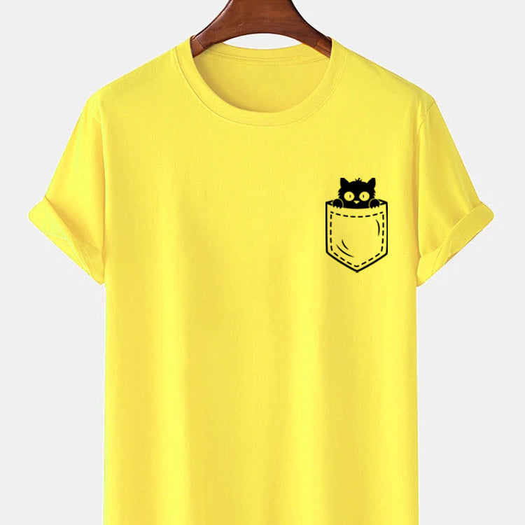 Pocket Cat T-Shirt | Speels Design | Comfortabele Pasvorm