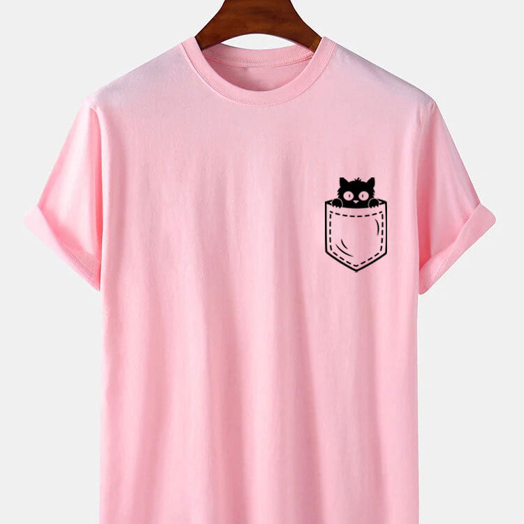 Pocket Cat T-Shirt | Speels Design | Comfortabele Pasvorm