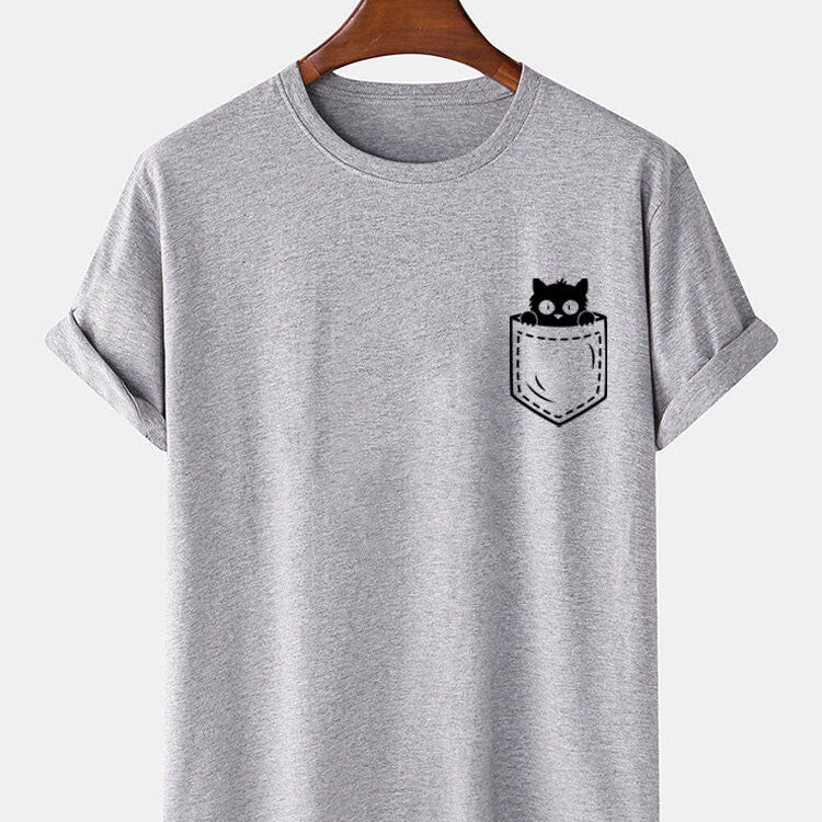Pocket Cat T-Shirt | Speels Design | Comfortabele Pasvorm