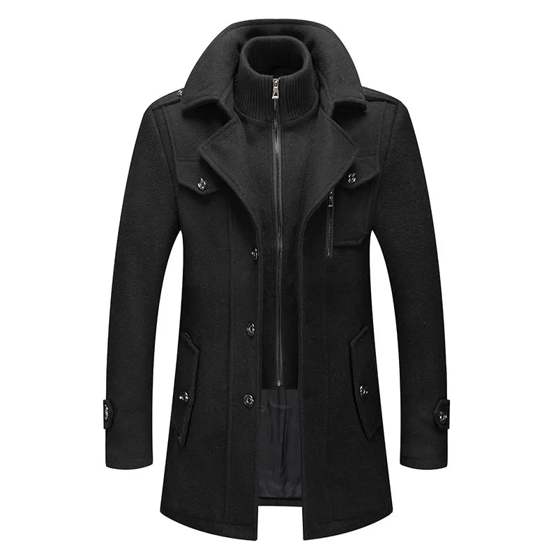 Heren Winterjas met Hoge Kraag | Slim Fit | Elegante & Functionele Look
