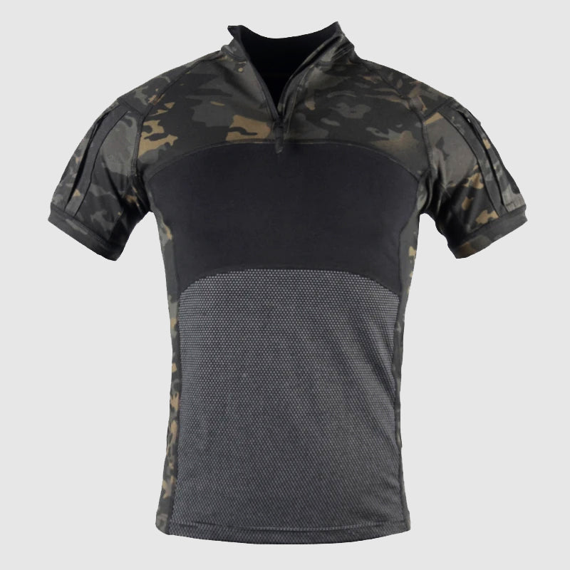 Tactische Combat Set voor Heren | Camouflage Shirt & Cargo Shorts | Outdoor & Training Gear