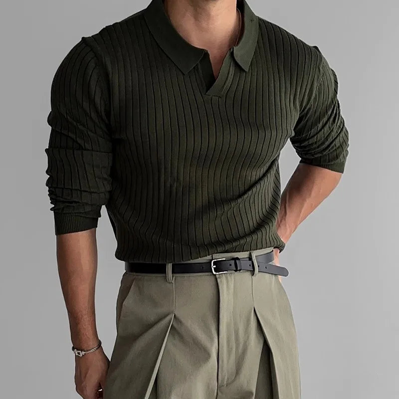 Firenze Rib Polo | Lange Mouwen | Tijdloze Klasse