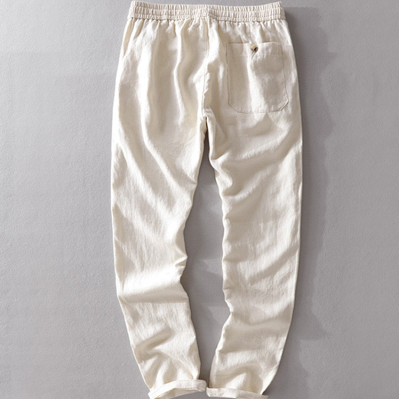 Linnen Jogger Broek voor Heren | Lichtgewicht Loungewear | Ademend Comfort in Effen Stijl
