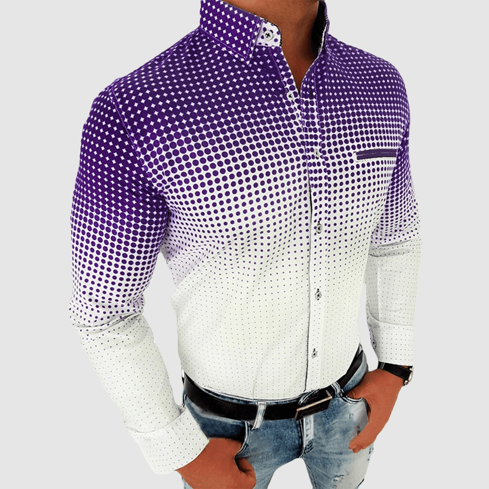 overhemd met kleurverloop en klassieke kraag