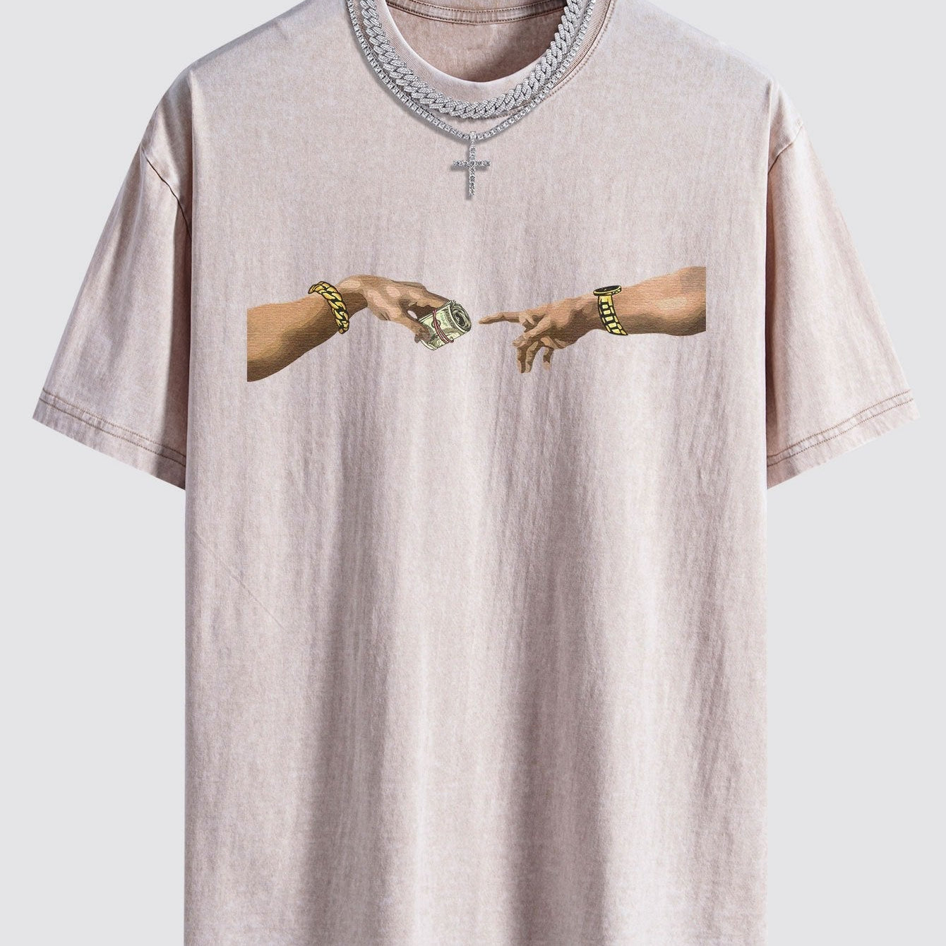 Creation Touch T-Shirt | Zacht Gewassen Look | Artistiek Detail