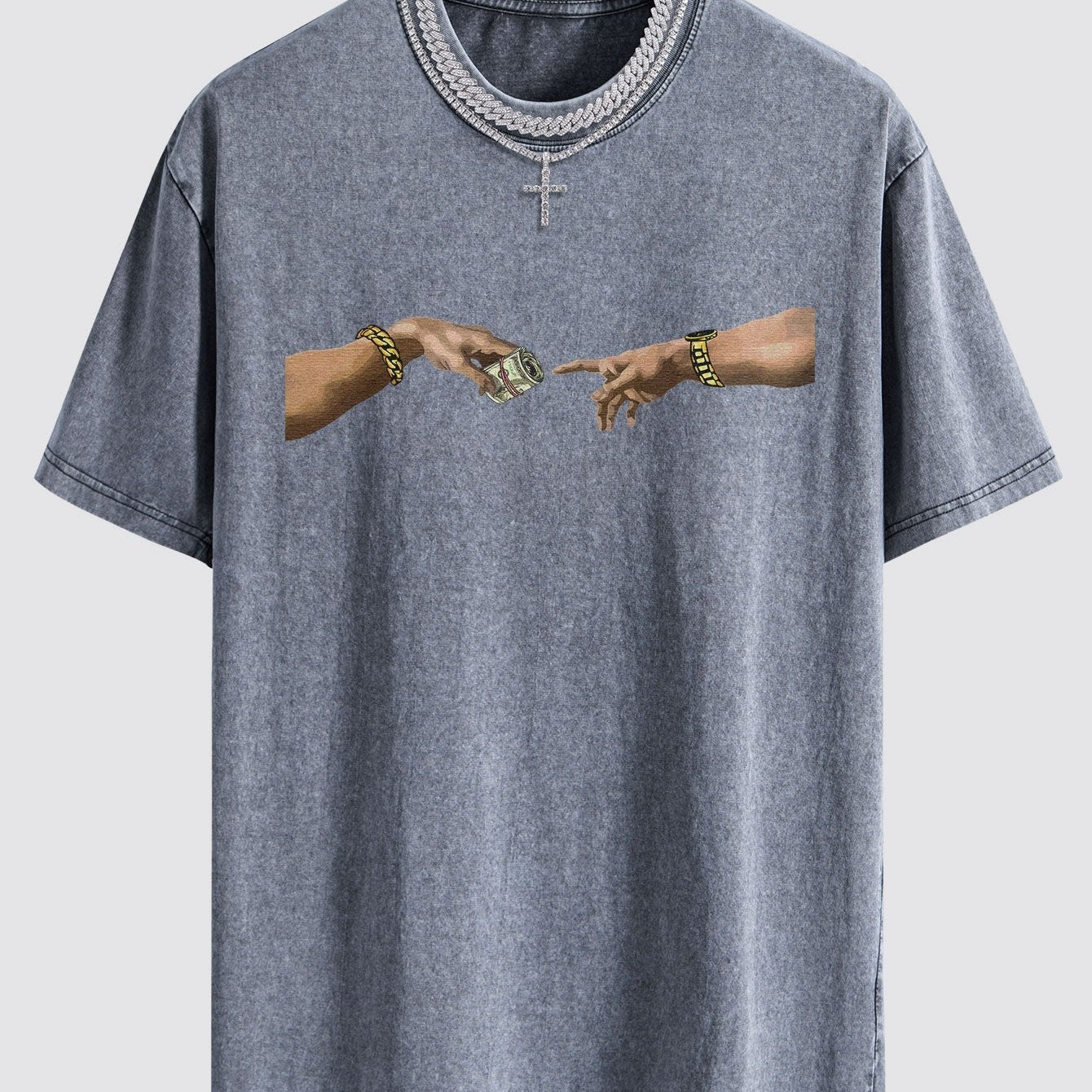 Creation Touch T-Shirt | Zacht Gewassen Look | Artistiek Detail