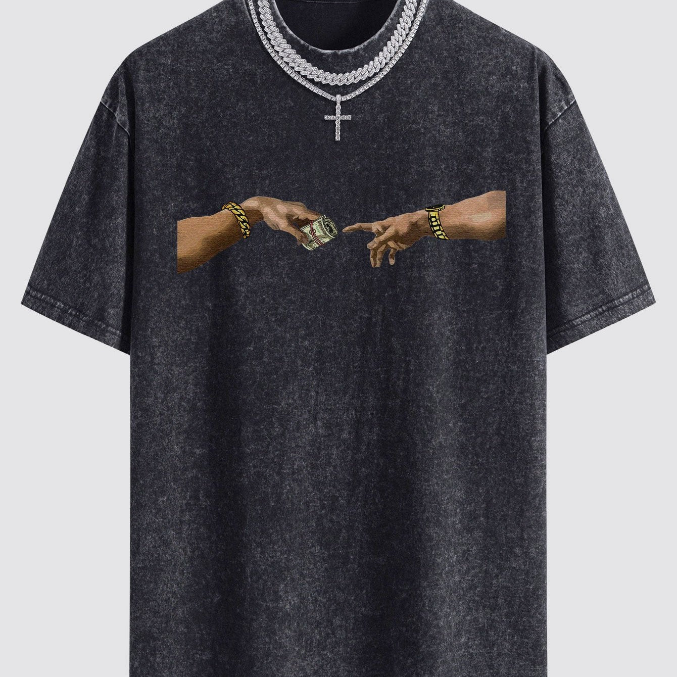 Creation Touch T-Shirt | Zacht Gewassen Look | Artistiek Detail