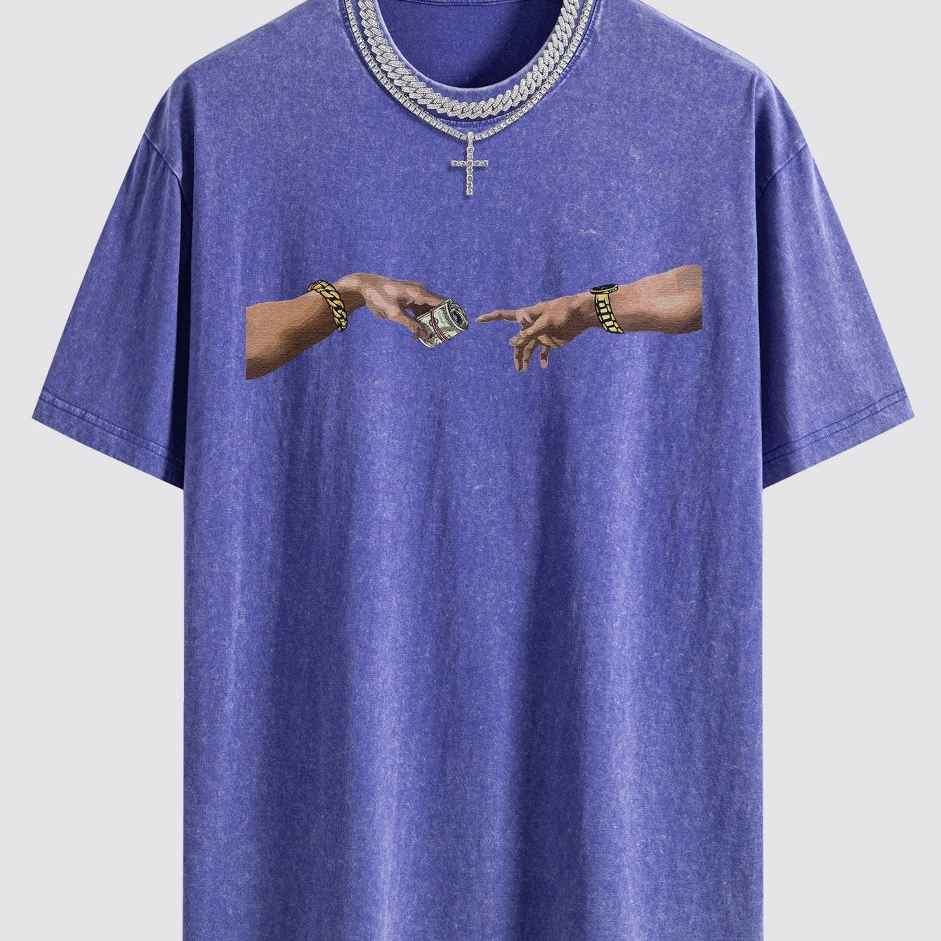 Creation Touch T-Shirt | Zacht Gewassen Look | Artistiek Detail