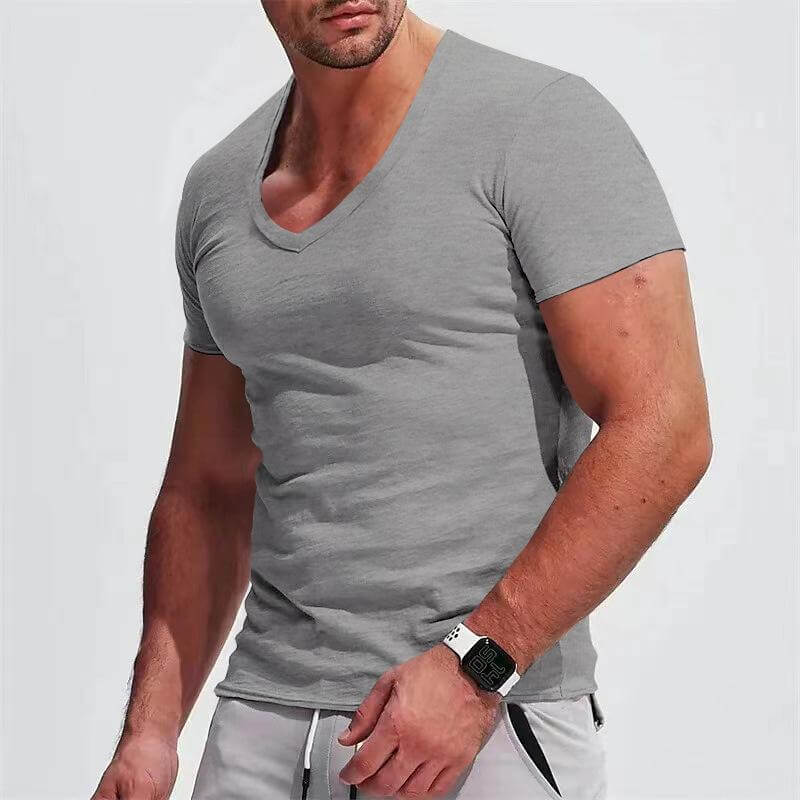 Diepe V-Tee | Slim Fit | Basic met Diepe Halslijn