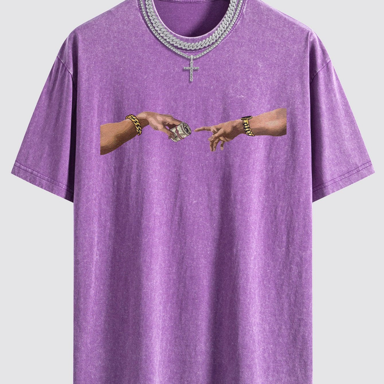 Creation Touch T-Shirt | Zacht Gewassen Look | Artistiek Detail