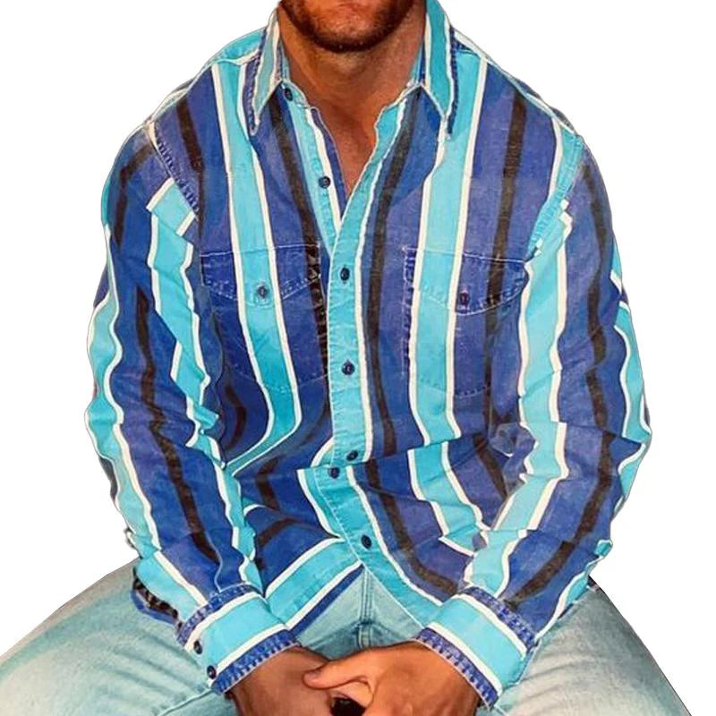 Retro Gestreept Heren Overhemd | Western Look | Vintage Flair in Felle Kleuren