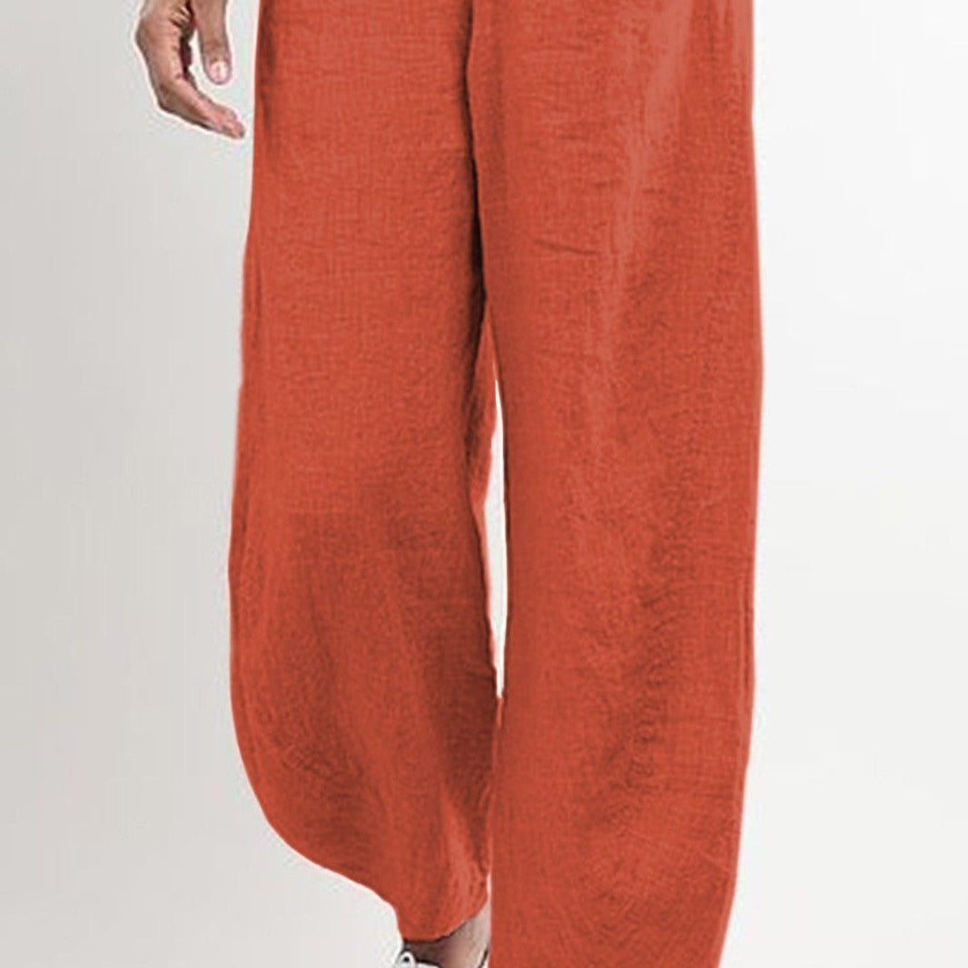 Zonsondergang Pant | Geplooide Wide-Leg | Zachte Pasteltinten