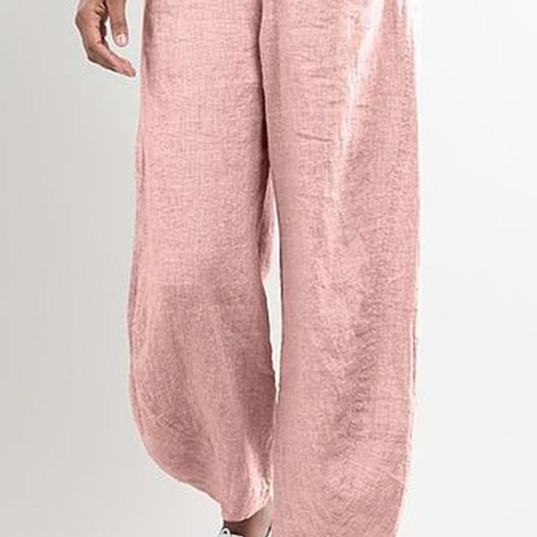 Zonsondergang Pant | Geplooide Wide-Leg | Zachte Pasteltinten