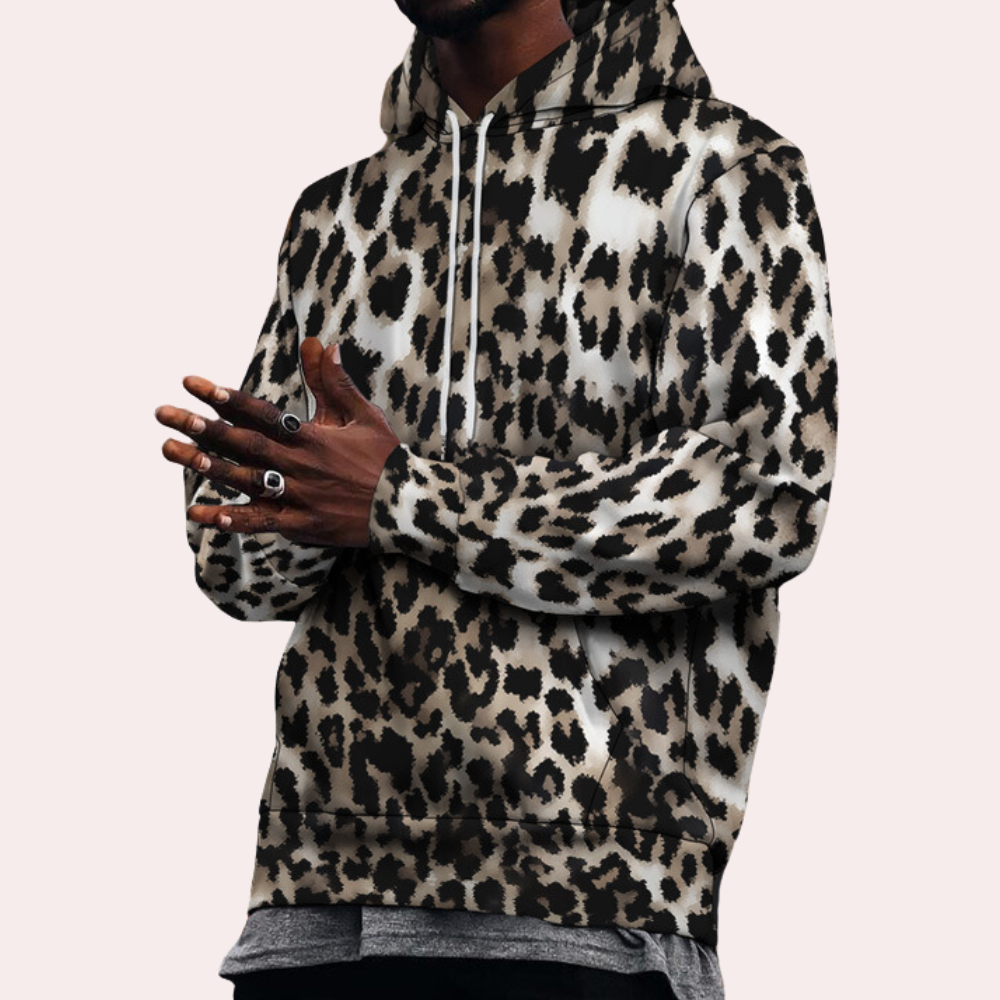 Hoodie Heren | Katoenmix | Luipaardprint & Streetstyle Vibe