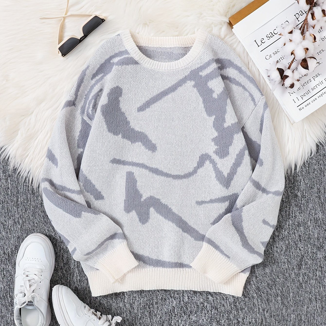 Heren Trui met Grafische Print | Oversized Knit | Streetwear Essential