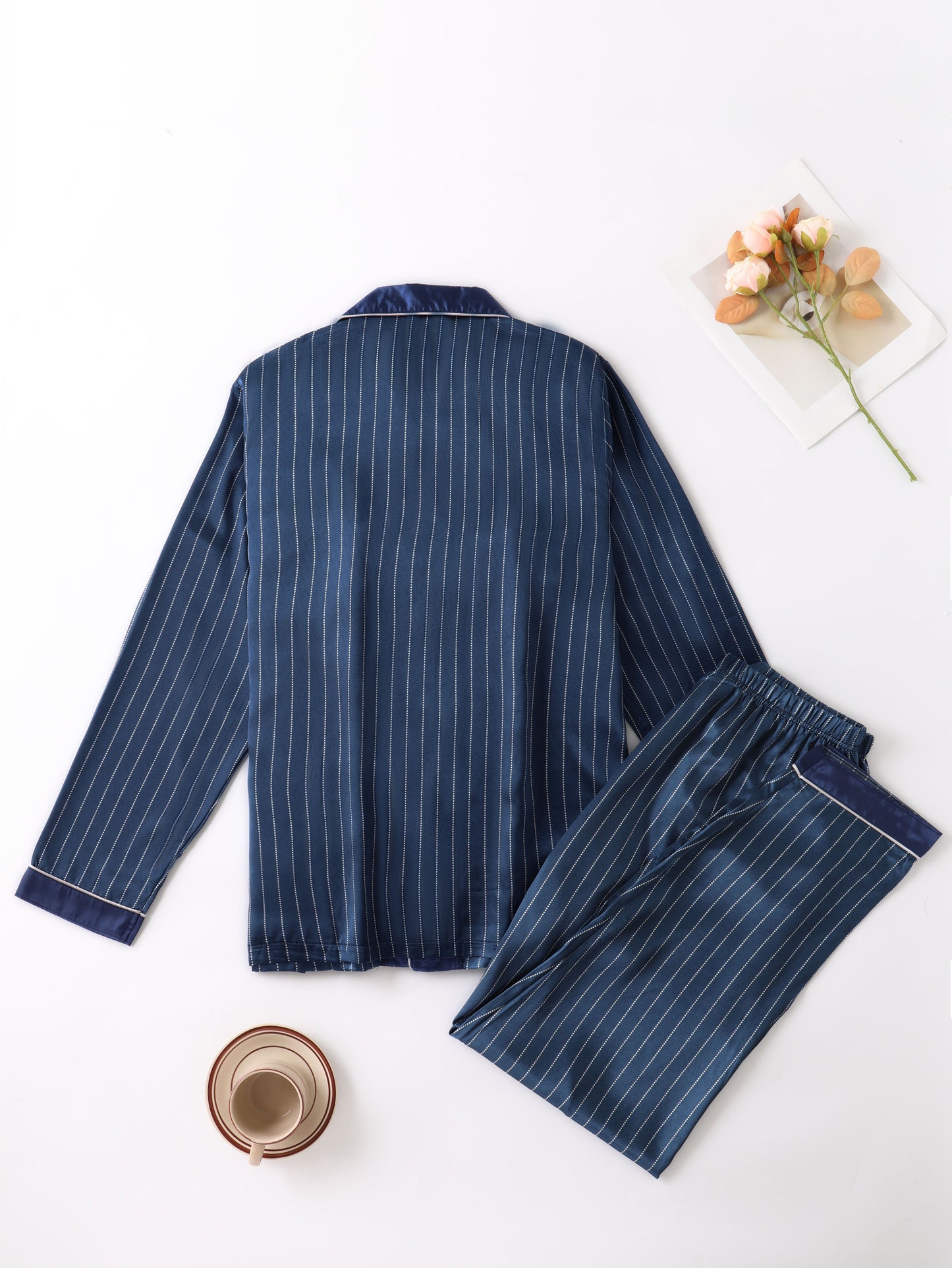 Satijnen Pyjama Heren | Polyester Satijn | Gestreept & Comfortabel