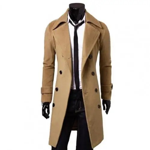 Heren Trenchcoat Lang | Slim Fit | Klassieke City Look