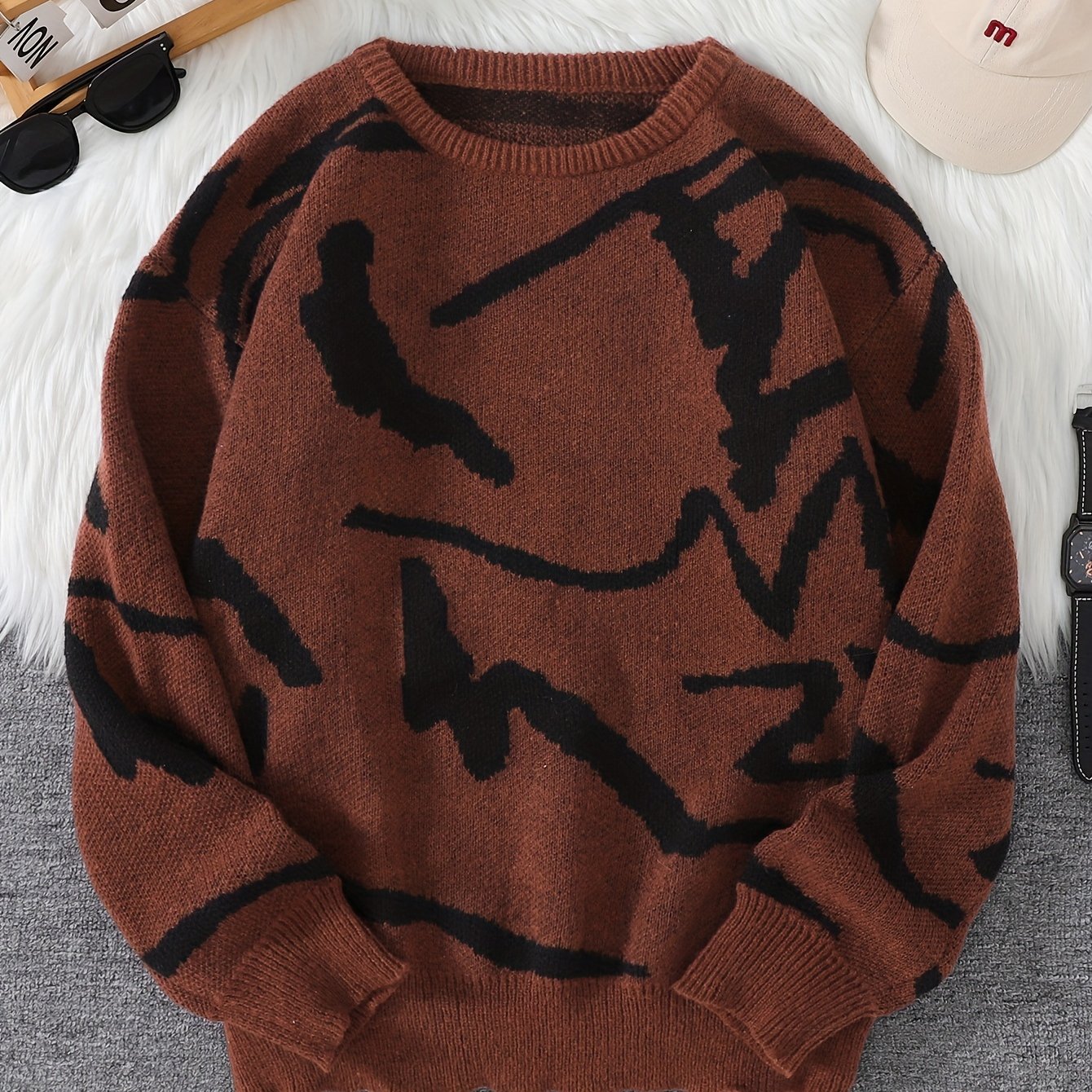 Heren Trui met Grafische Print | Oversized Knit | Streetwear Essential