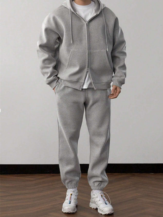 Heren Trainingspak met Rits Hoodie | Comfort Fit | Minimalistische Loungewear Set