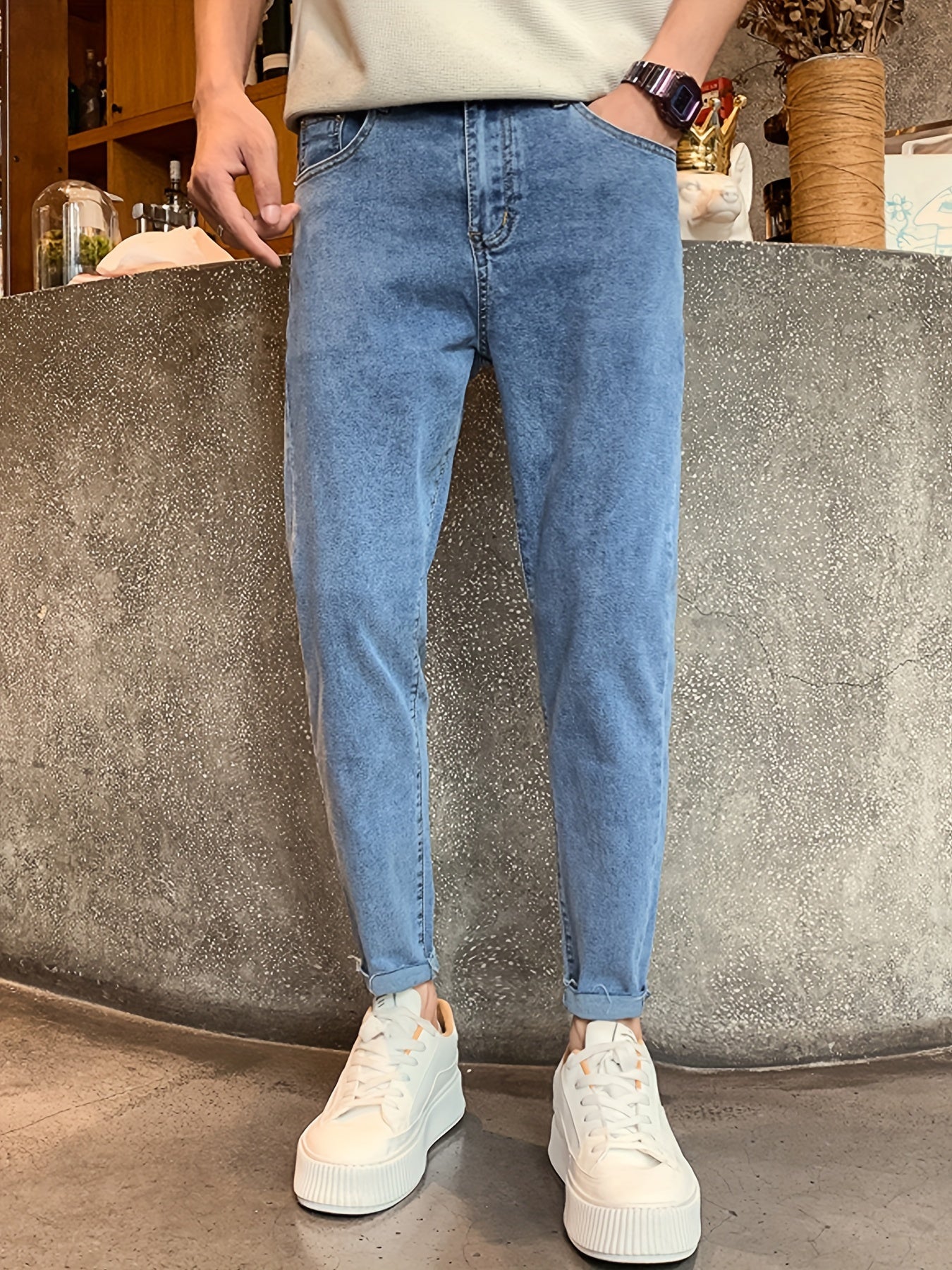 Heren Tapered Fit Spijkerbroek | Lichtgewassen Denim | Minimalistische Stijl