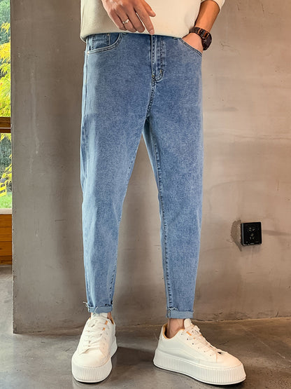 Heren Tapered Fit Spijkerbroek | Lichtgewassen Denim | Minimalistische Stijl
