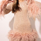 Celeste Feather Dress | Mini met Pailletten | Luxe & Glamour
