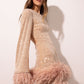 Celeste Feather Dress | Mini met Pailletten | Luxe & Glamour