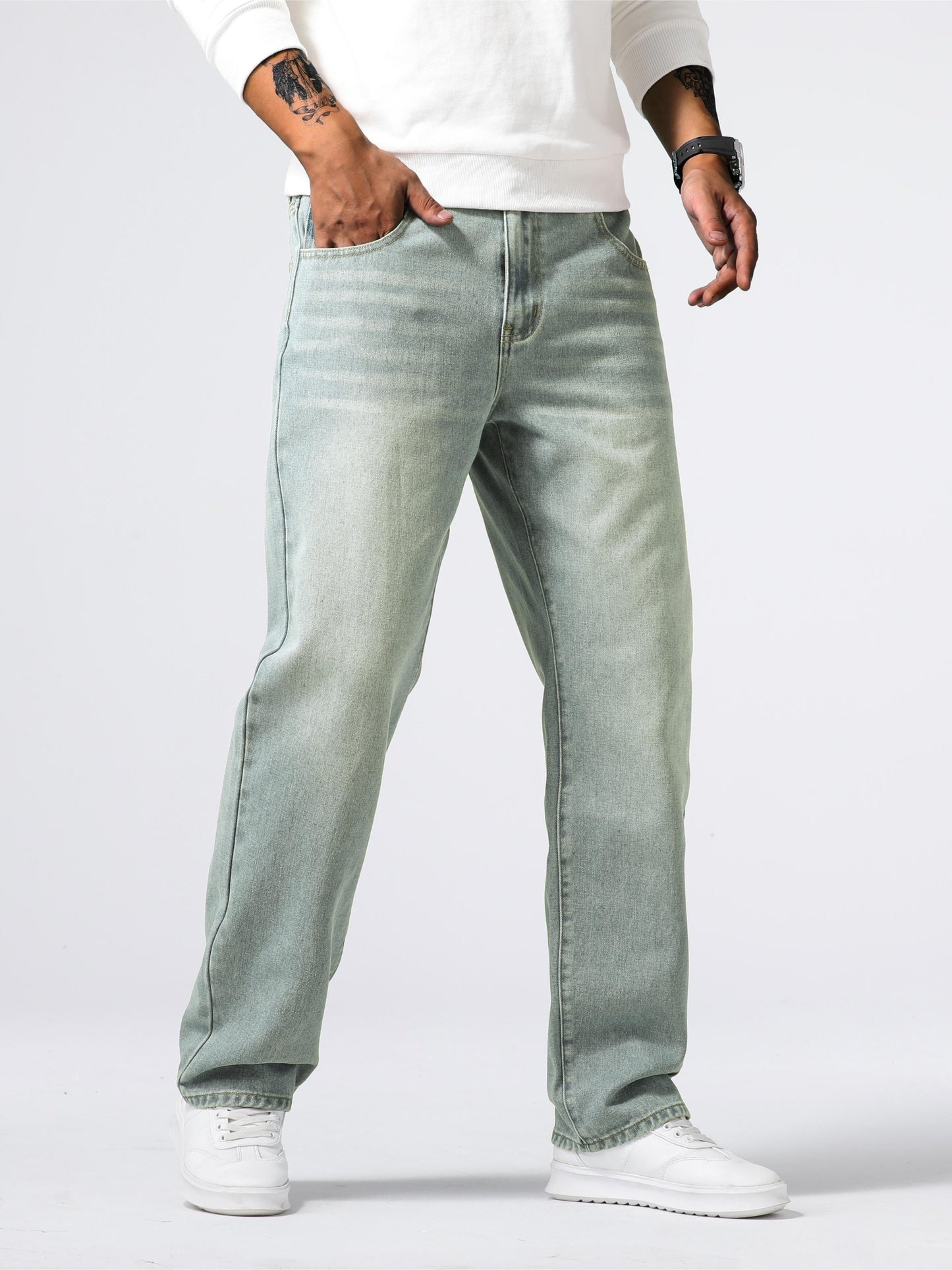 Heren Baggy Denim Broek | Loose Fit | Vintage Streetwear