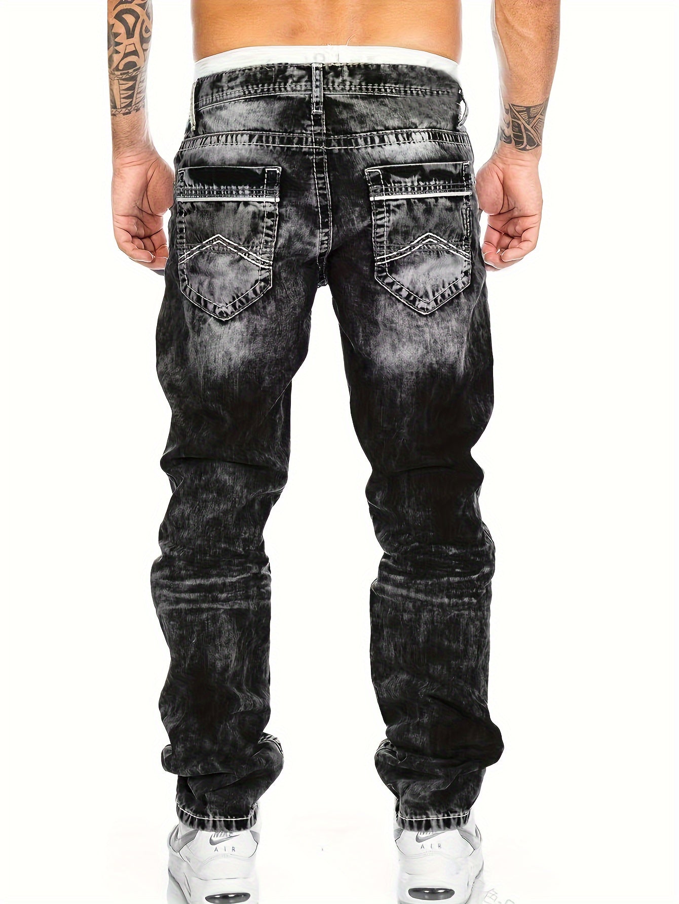 Acid Wash Jeans Heren | Katoenmix | Tapered Fit met Stoere Look
