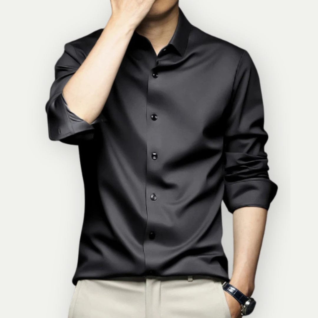 Milano Satin Shirt | Slim Fit | Gladde Luxe Uitstraling