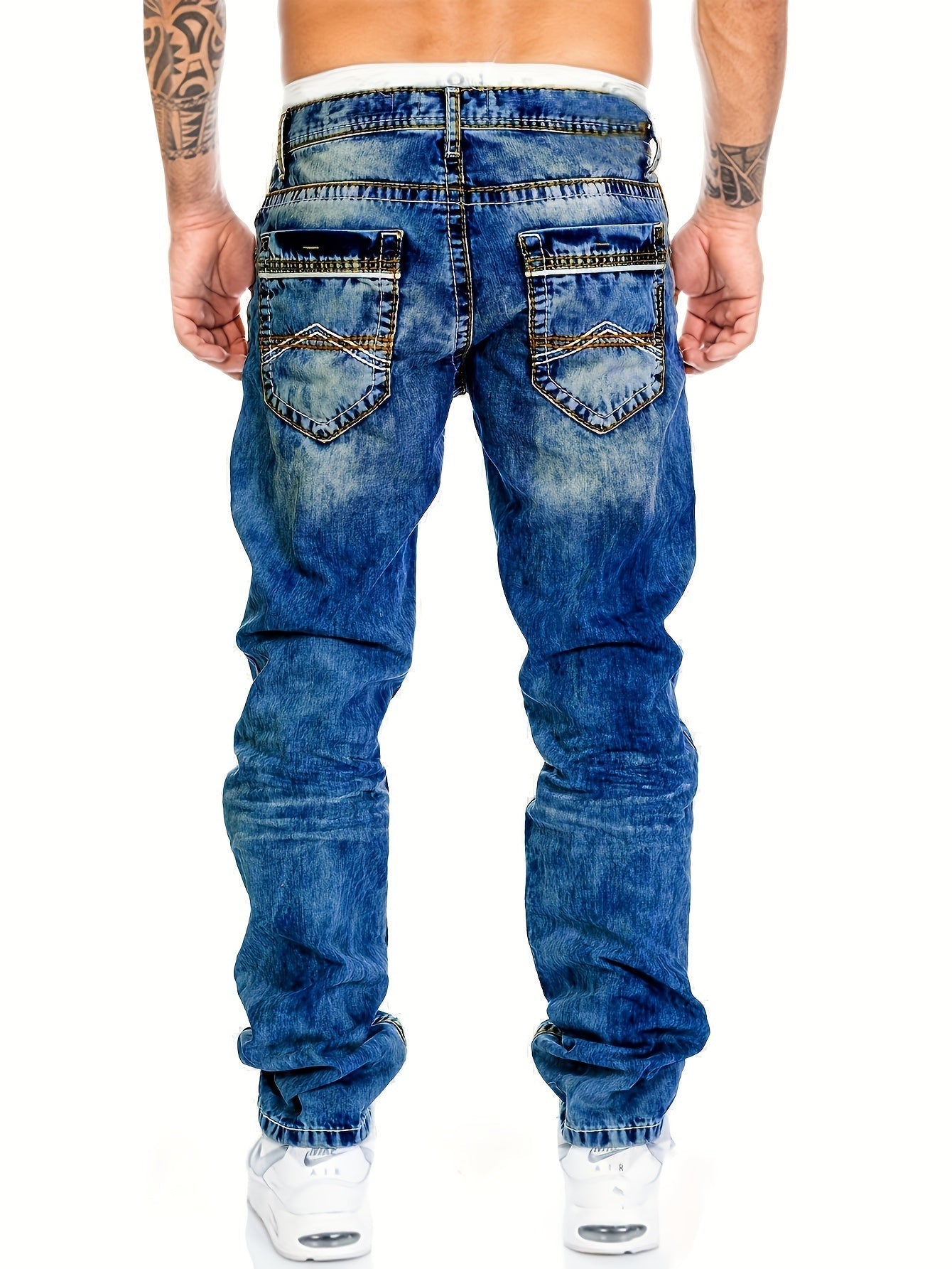 Acid Wash Jeans Heren | Katoenmix | Tapered Fit met Stoere Look