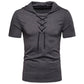 Heren Hoodie T-shirt met Vetersluiting | Slim Fit | Urban Edge