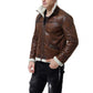 Heren Kunstleren Winterjas | Imitatiebont Voering | Shearling Aviator Style