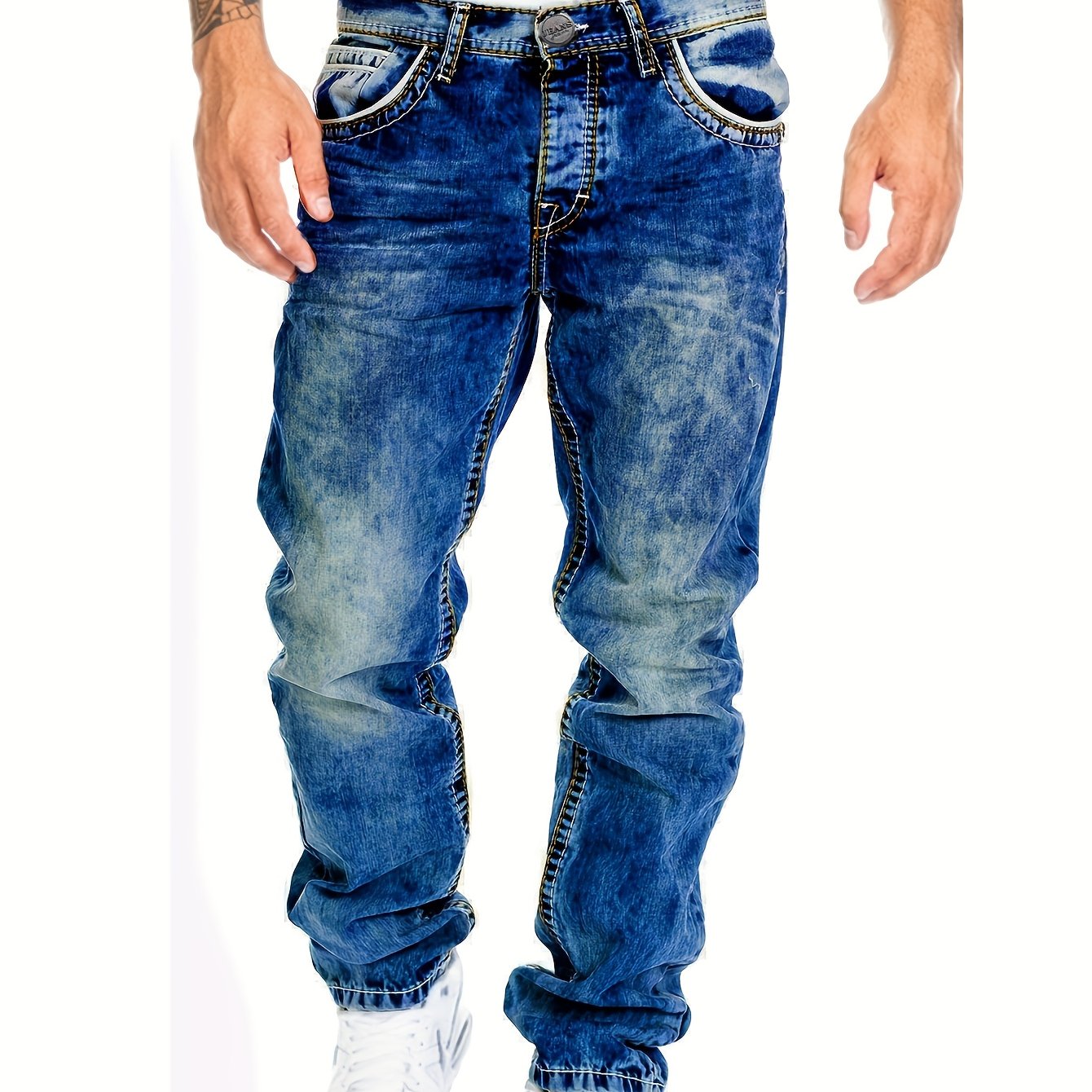 Acid Wash Jeans Heren | Katoenmix | Tapered Fit met Stoere Look