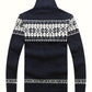Heren Gebreid Vest met Rits | Noors Patroon | Warme Winterstijl