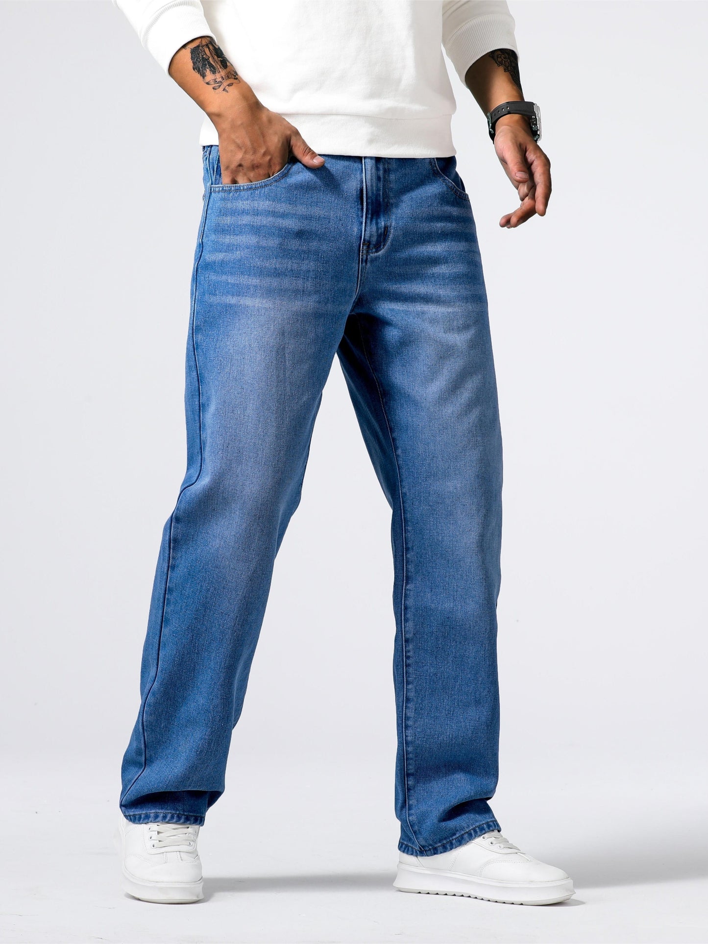 Heren Baggy Denim Broek | Loose Fit | Vintage Streetwear