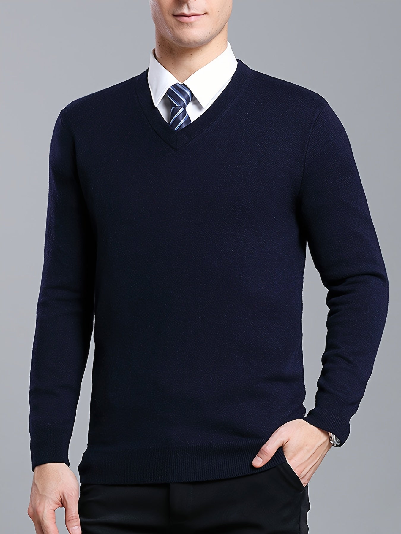Trui | Katoenmix | V-Hals & Regular Fit