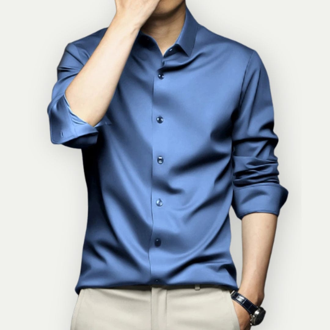Milano Satin Shirt | Slim Fit | Gladde Luxe Uitstraling