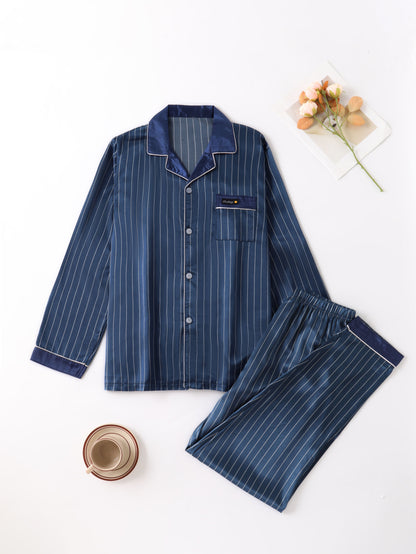 Satijnen Pyjama Heren | Polyester Satijn | Gestreept & Comfortabel