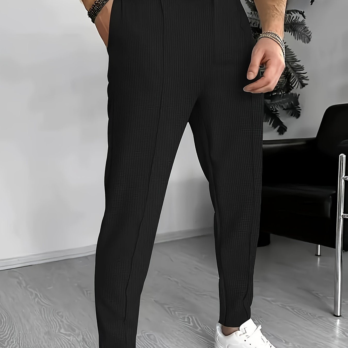 Heren Jogger Broek | Katoenmix | Slim Fit met Elastische Taille