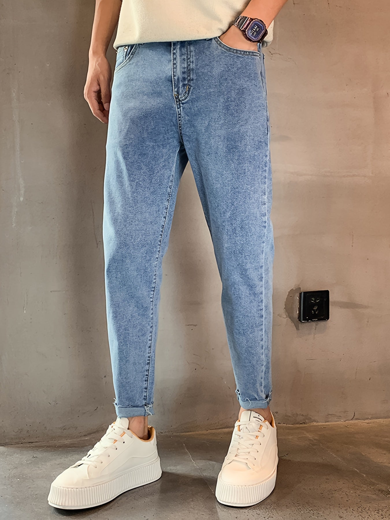 Heren Tapered Fit Spijkerbroek | Lichtgewassen Denim | Minimalistische Stijl